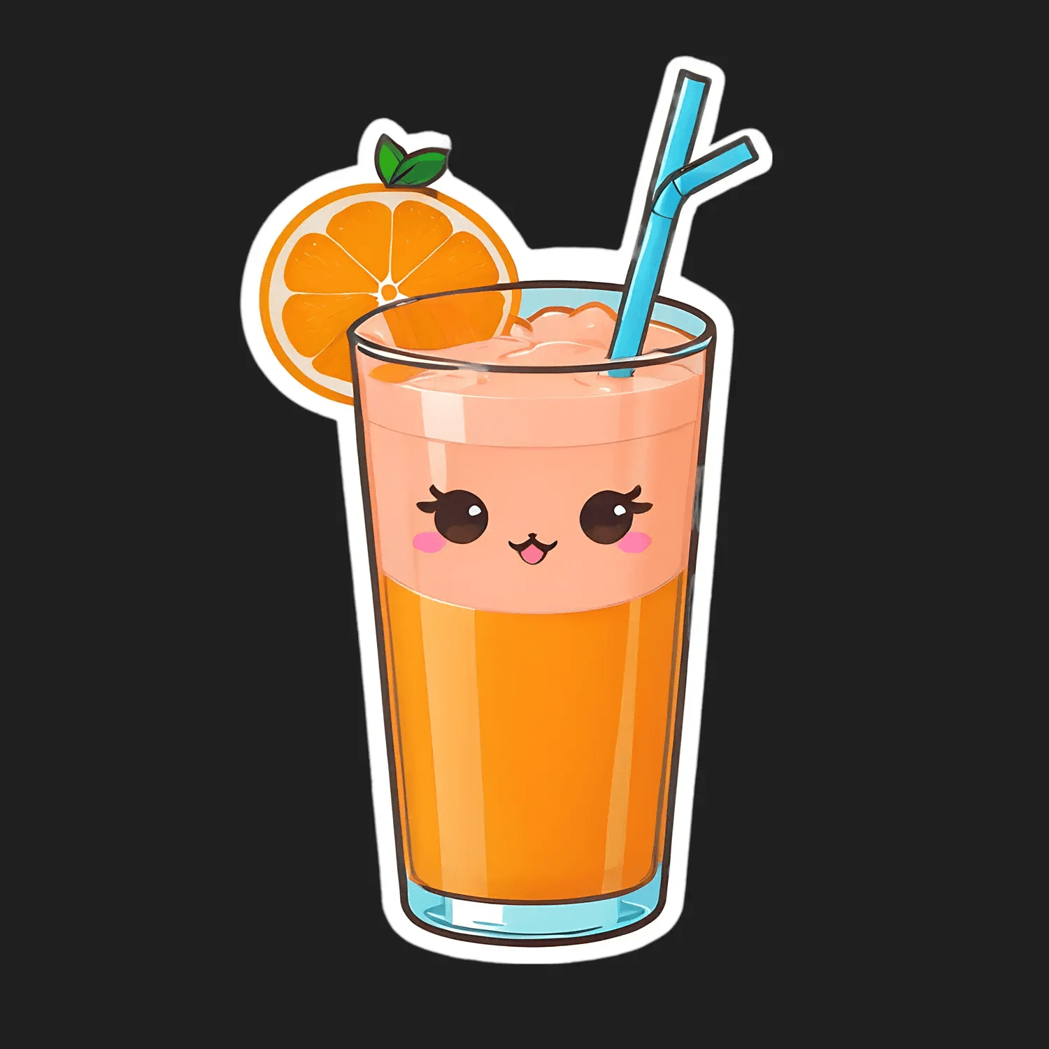 Cute Orange Juice - Sticker - Heat Press Transfer