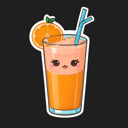 Cute Orange Juice - Sticker - Heat Press Transfer