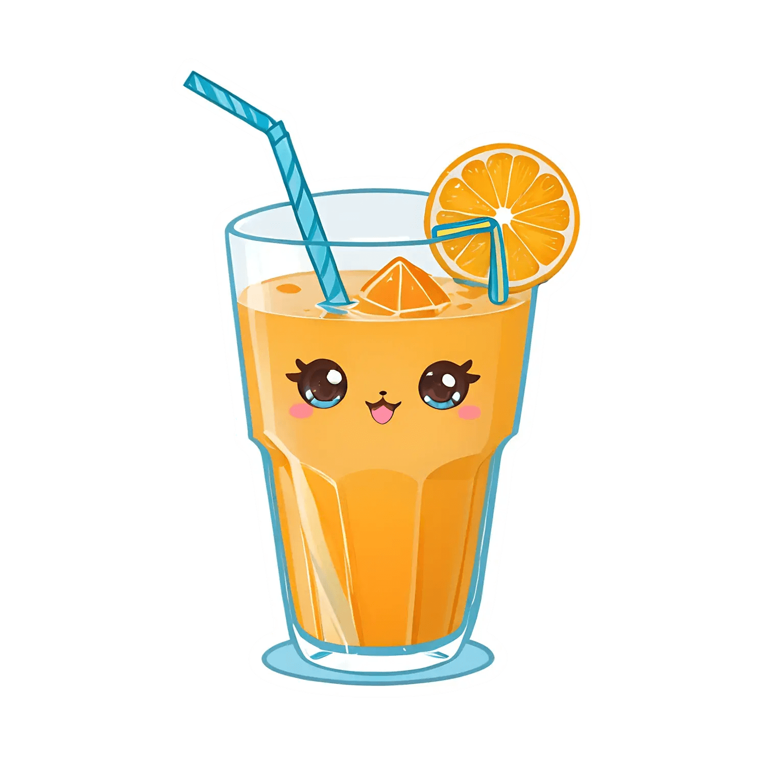 Cute Orange Juice - Sticker - Heat Press Transfer