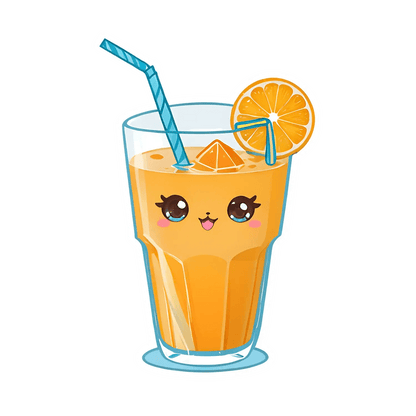 Cute Orange Juice - Sticker - Heat Press Transfer
