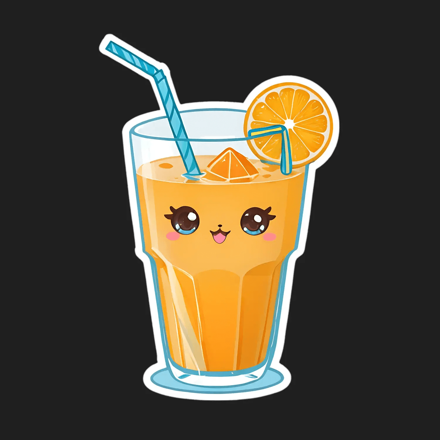 Cute Orange Juice - Sticker - Heat Press Transfer