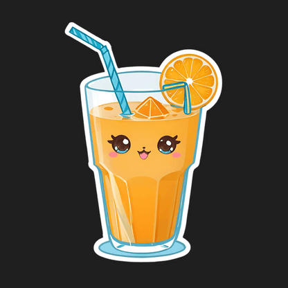 Cute Orange Juice - Sticker - Heat Press Transfer