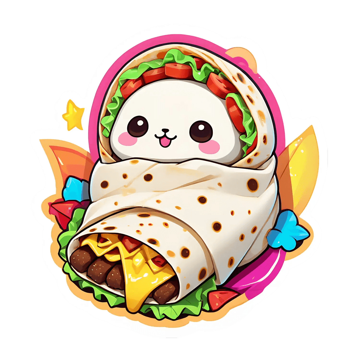 Cute Panda Burrito - Sticker - Heat Press Transfer