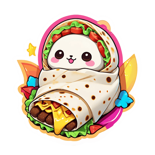 Cute Panda Burrito - Sticker - Heat Press Transfer