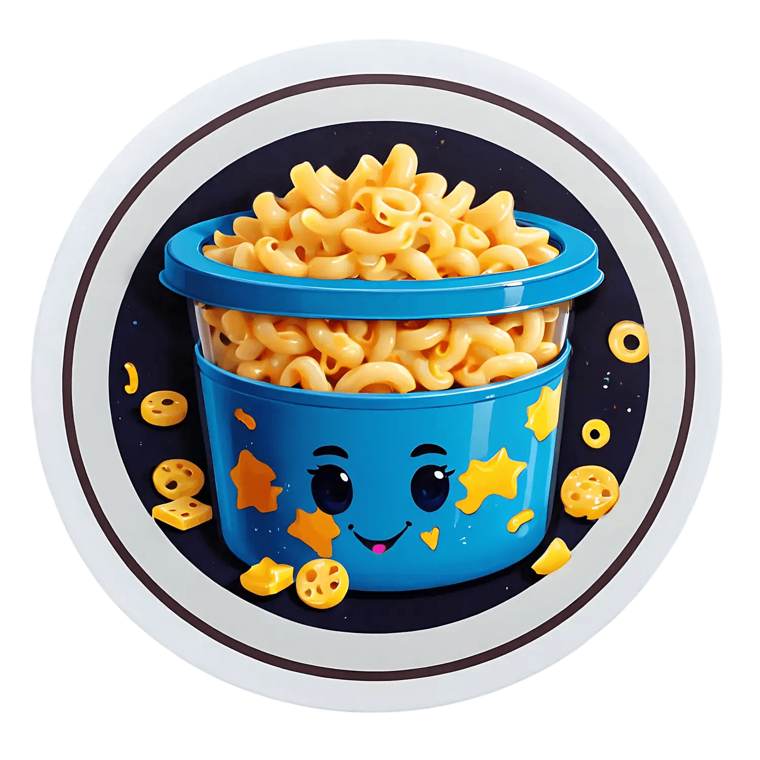 Cute Pasta Bowl - Kids Sticker - Heat Press Transfer
