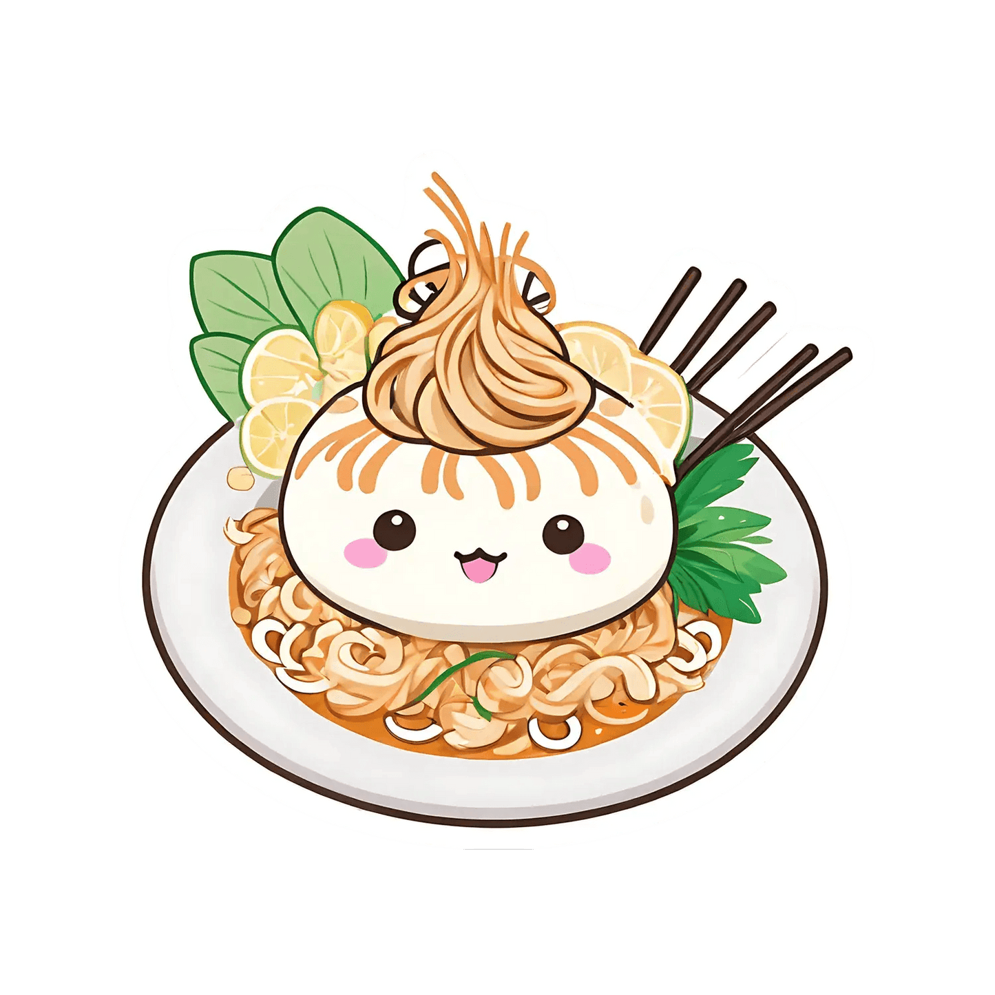 Cute Pasta Bowl - Sticker - Heat Press Transfer