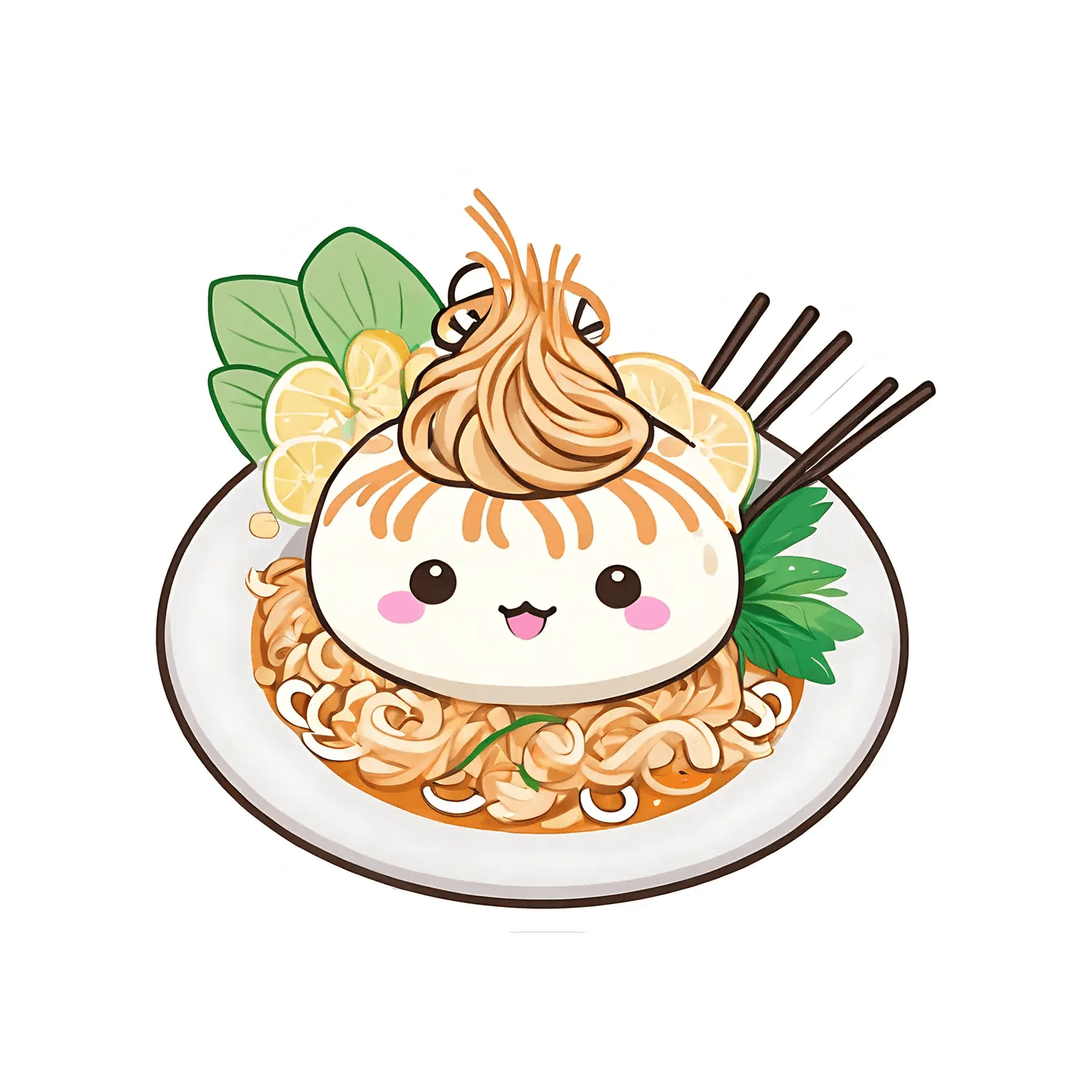 Cute Pasta Bowl - Sticker - Heat Press Transfer