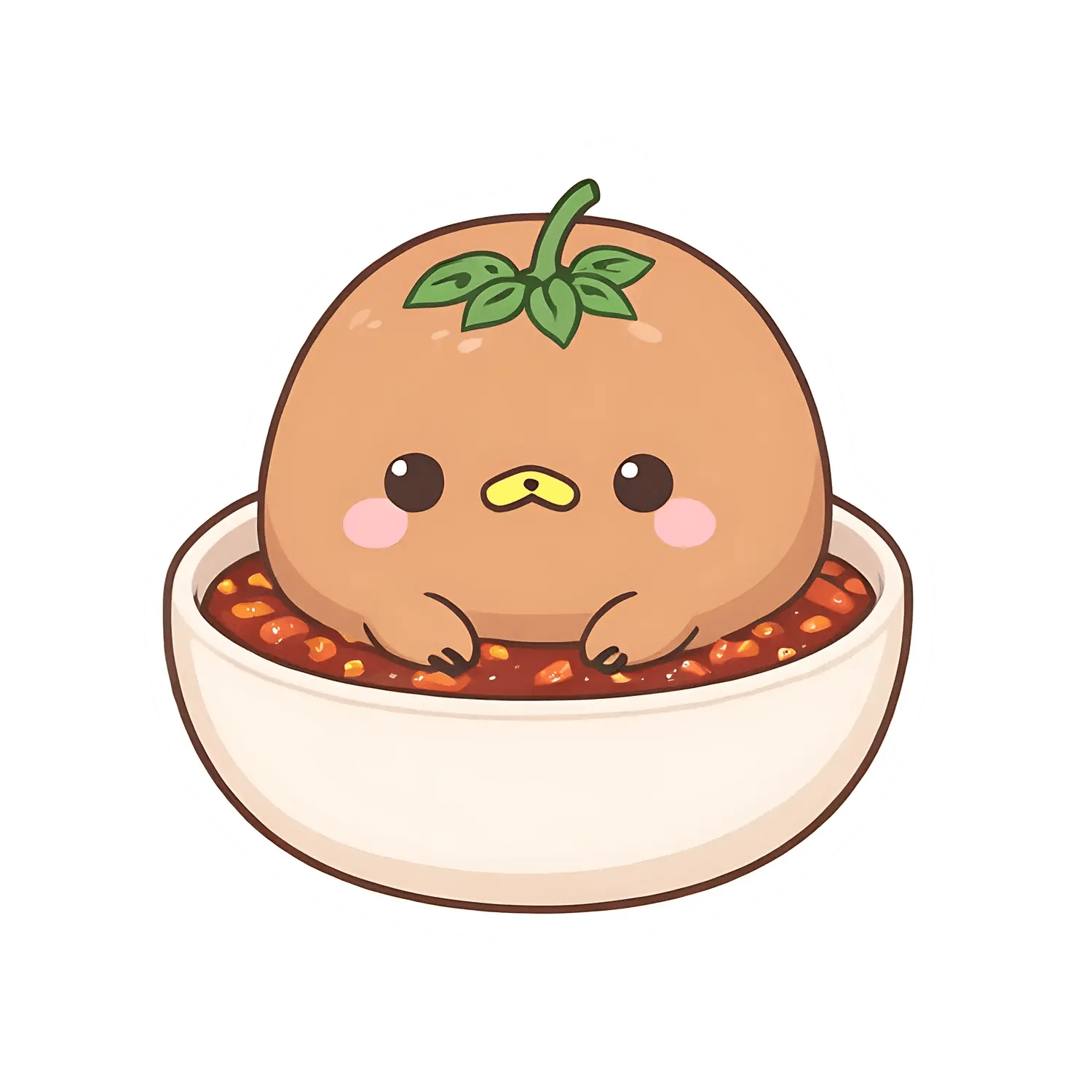 Cute Peach Sticker - Kawaii Fruit Theme - Heat Press Transfer