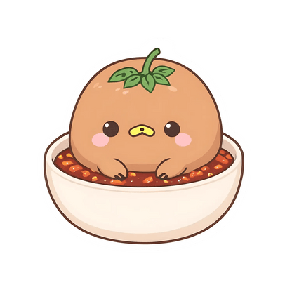 Cute Peach Sticker - Kawaii Fruit Theme - Heat Press Transfer