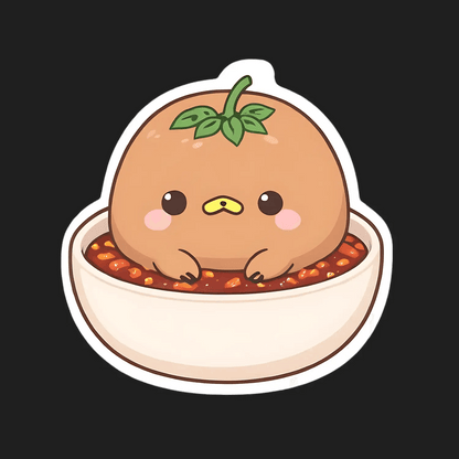 Cute Peach Sticker - Kawaii Fruit Theme - Heat Press Transfer