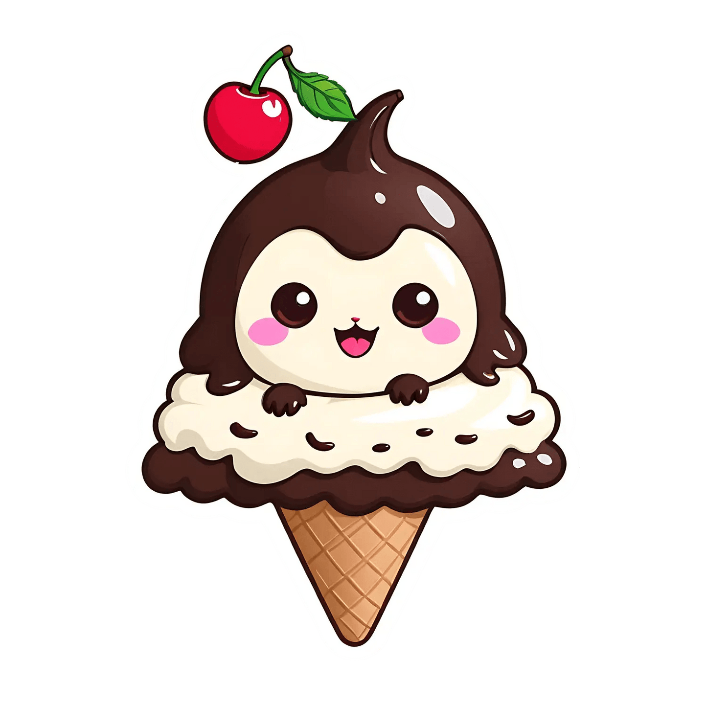 Cute Penguin Ice Cream - Sticker - Heat Press Transfer