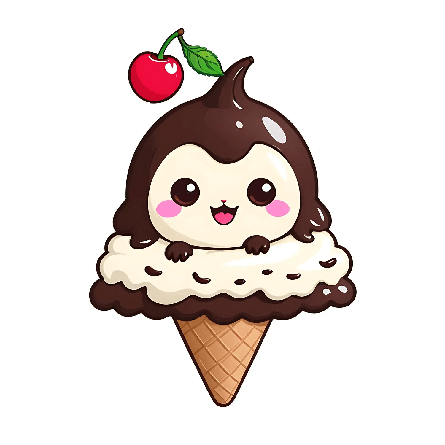 Cute Penguin Ice Cream - Sticker - Heat Press Transfer