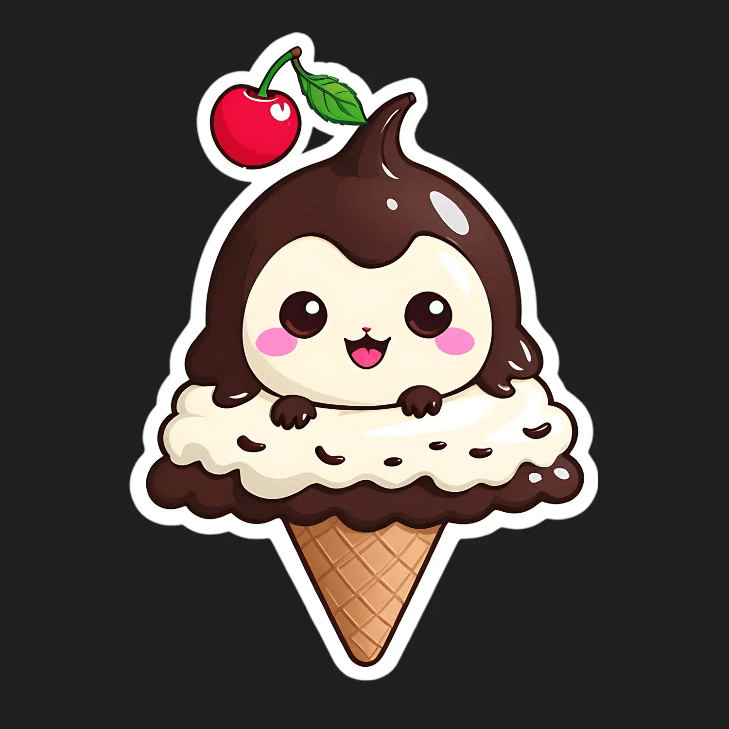 Cute Penguin Ice Cream - Sticker - Heat Press Transfer
