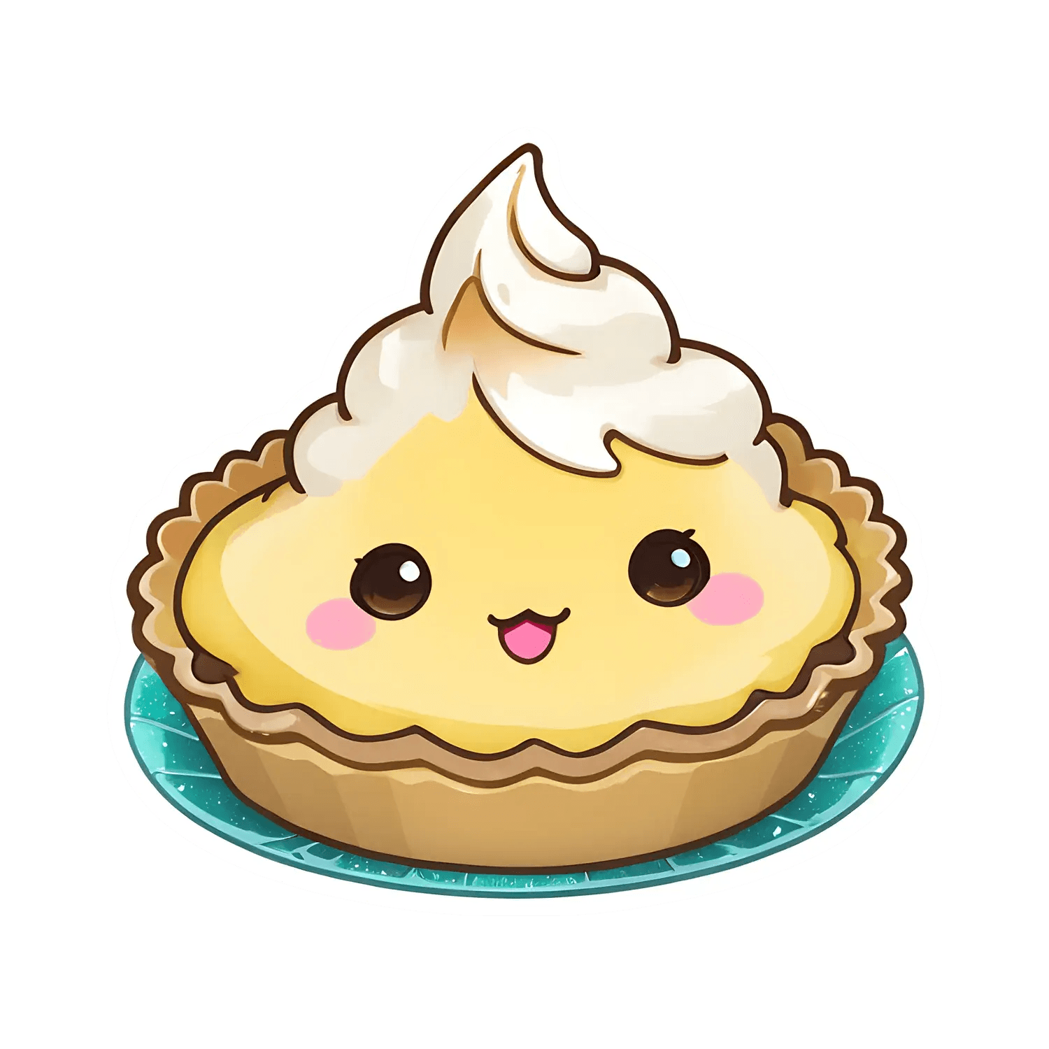 Cute Pie Sticker - Lovable Dessert Design - Heat Press Transfer