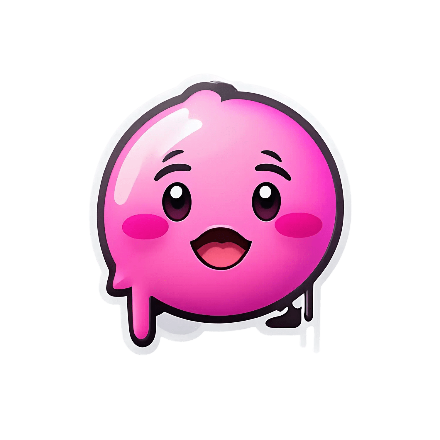 Cute Pink Blob - Sticker - Heat Press Transfer