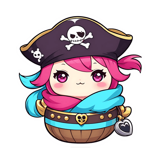 Cute Pirate Girl - UV DTF Sticker - Heat Press Transfer
