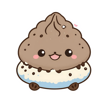 Cute Poop Emoji - Sticker - Heat Press Transfer