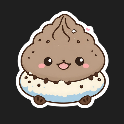 Cute Poop Emoji - Sticker - Heat Press Transfer