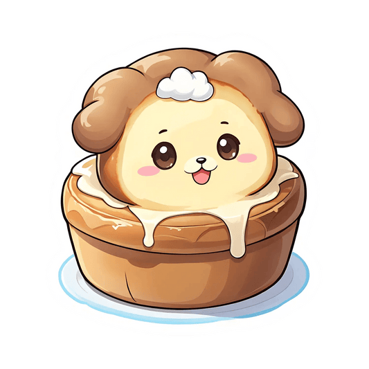 Cute Puppy Cinnamon Bun - Sticker - Heat Press Transfer