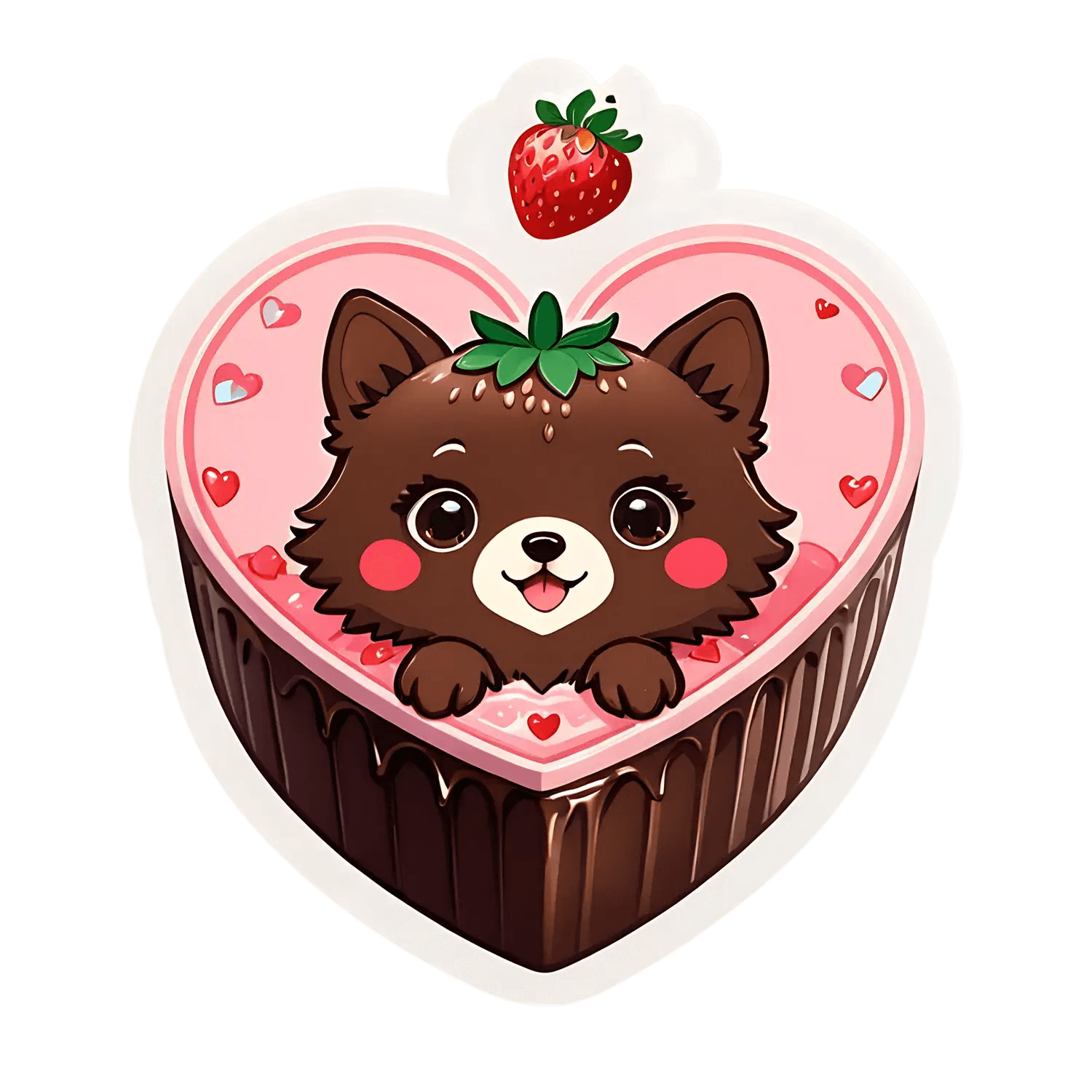 Cute Puppy Love - Heart Sticker - Heat Press Transfer