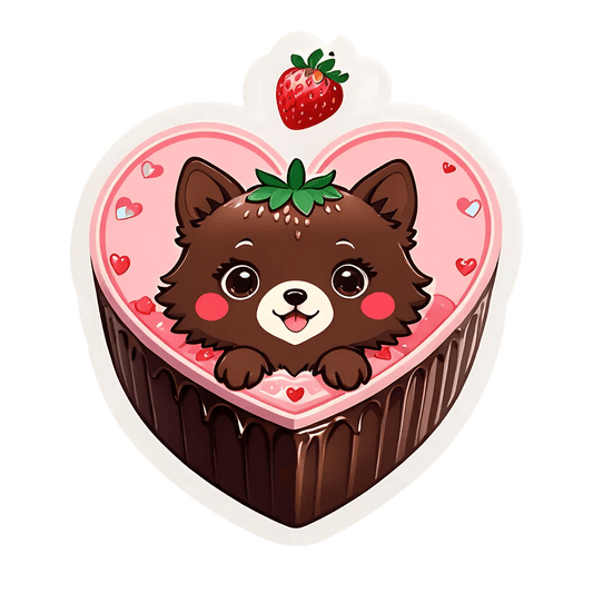 Cute Puppy Love - Heart Sticker - Heat Press Transfer