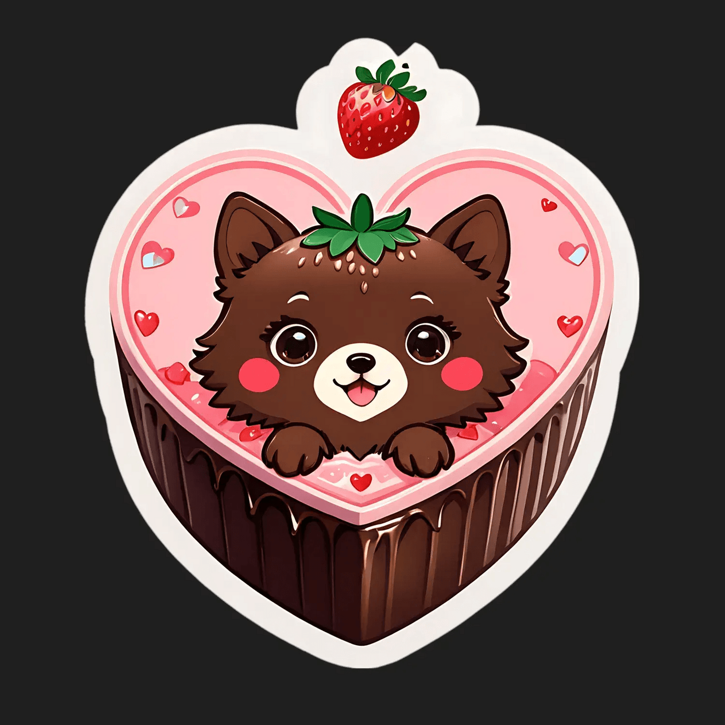 Cute Puppy Love - Heart Sticker - Heat Press Transfer