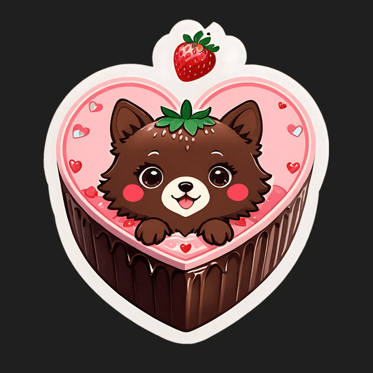 Cute Puppy Love - Heart Sticker - Heat Press Transfer