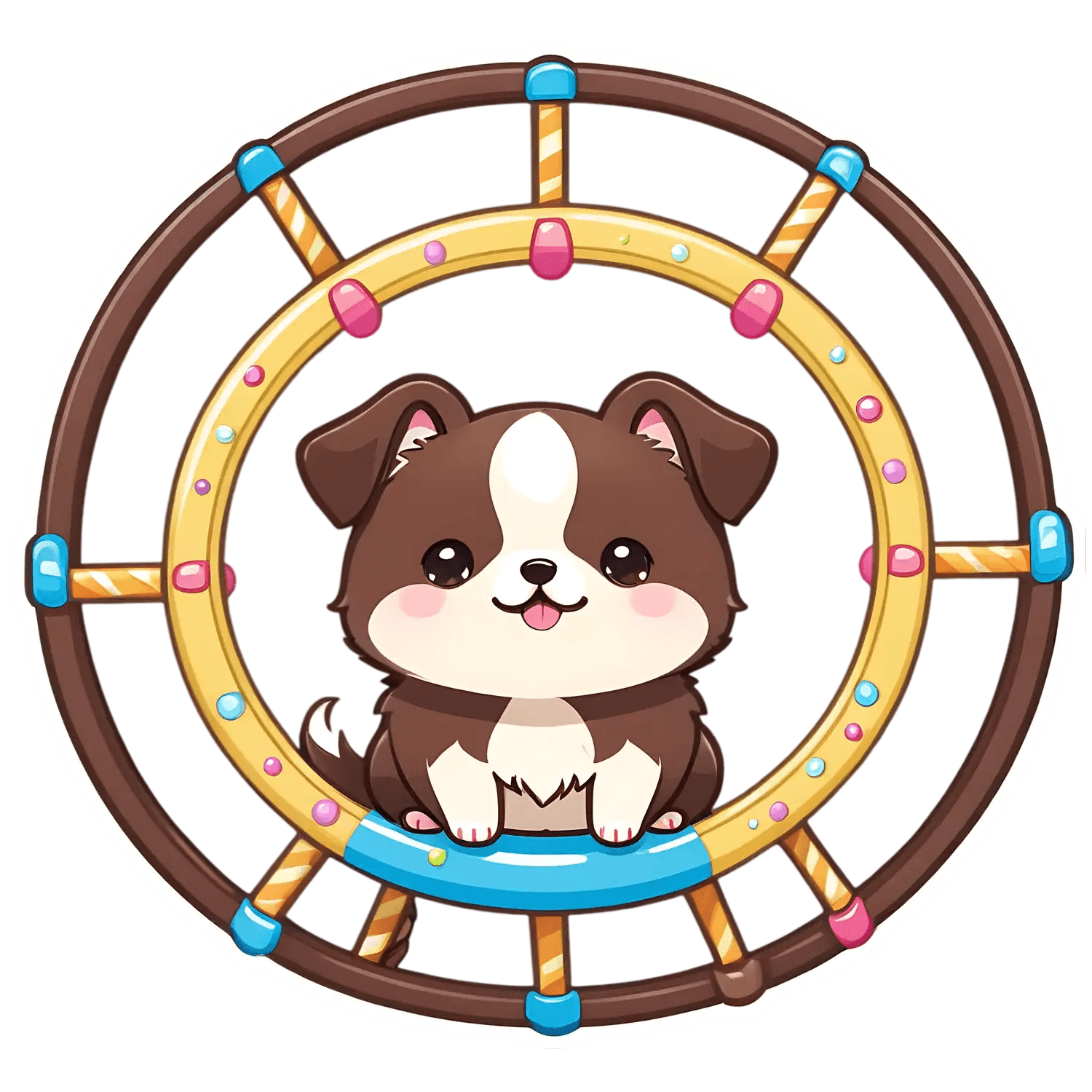 Cute Puppy Steering Wheel - Sticker - Heat Press Transfer