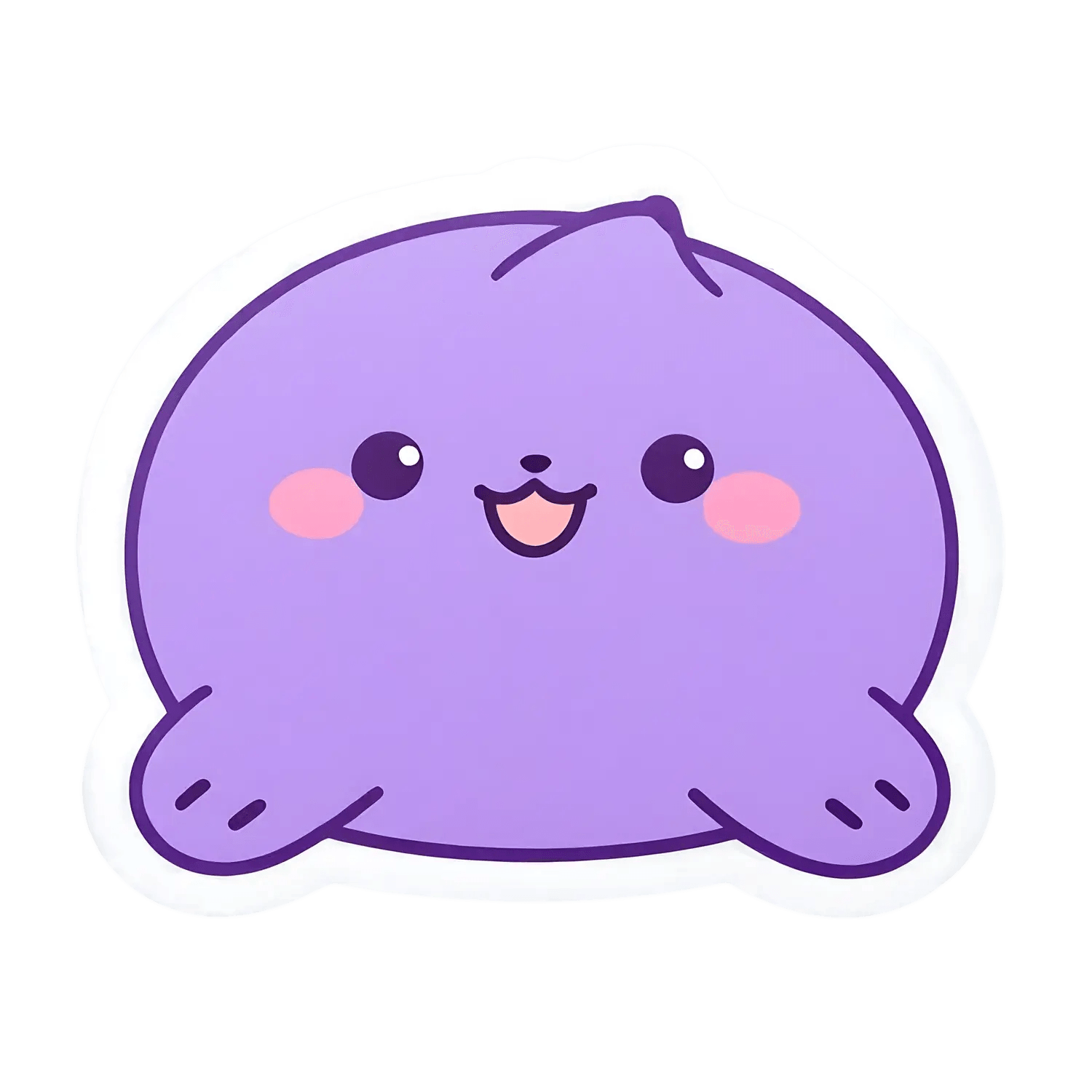 Cute Purple Blob - UV Sticker - Heat Press Transfer