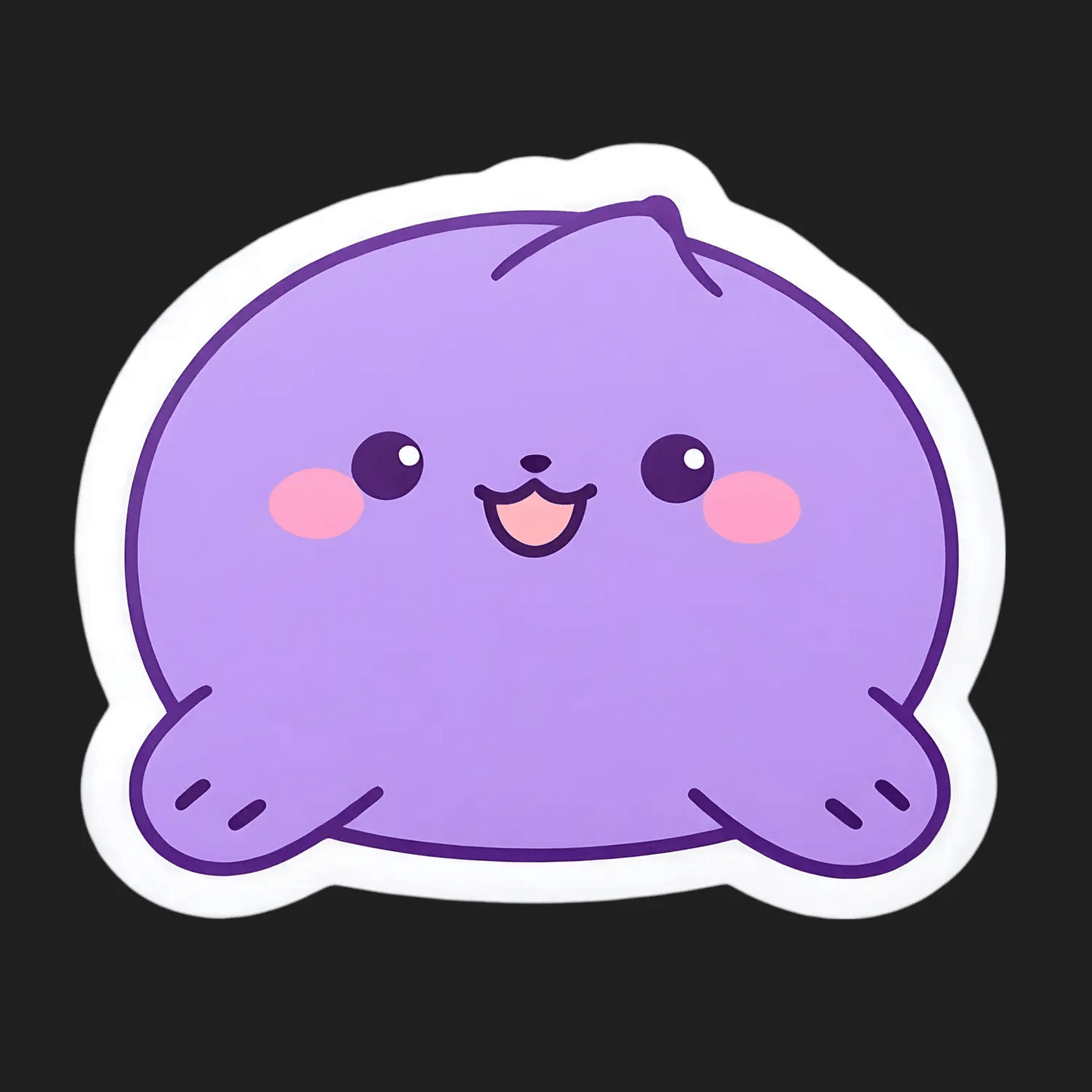 Cute Purple Blob - UV Sticker - Heat Press Transfer