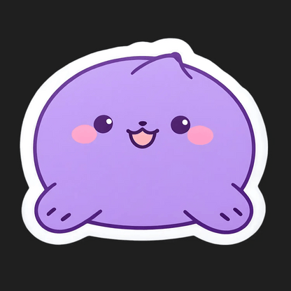 Cute Purple Blob - UV Sticker - Heat Press Transfer