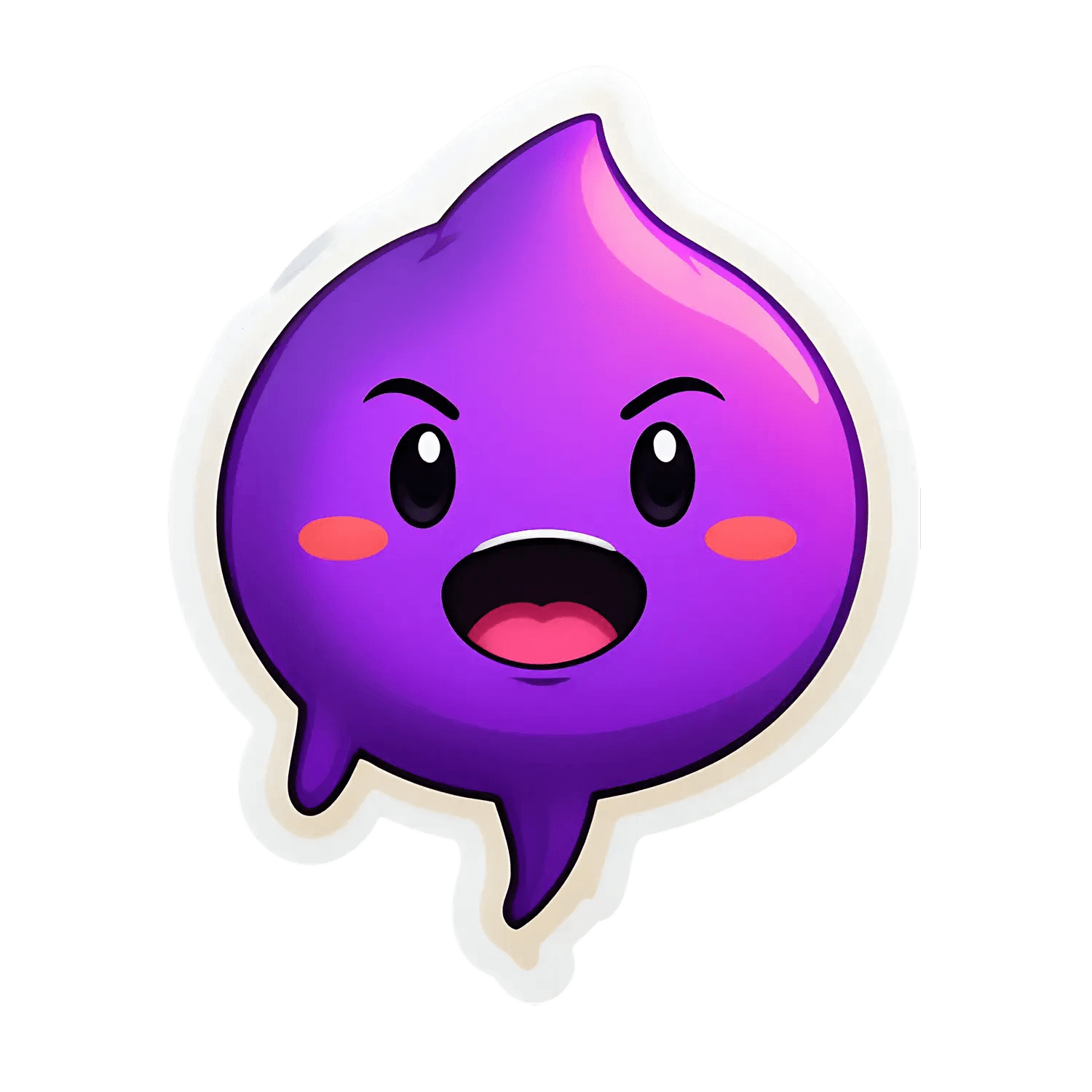 Cute Purple Flame - Fun Sticker - Heat Press Transfer