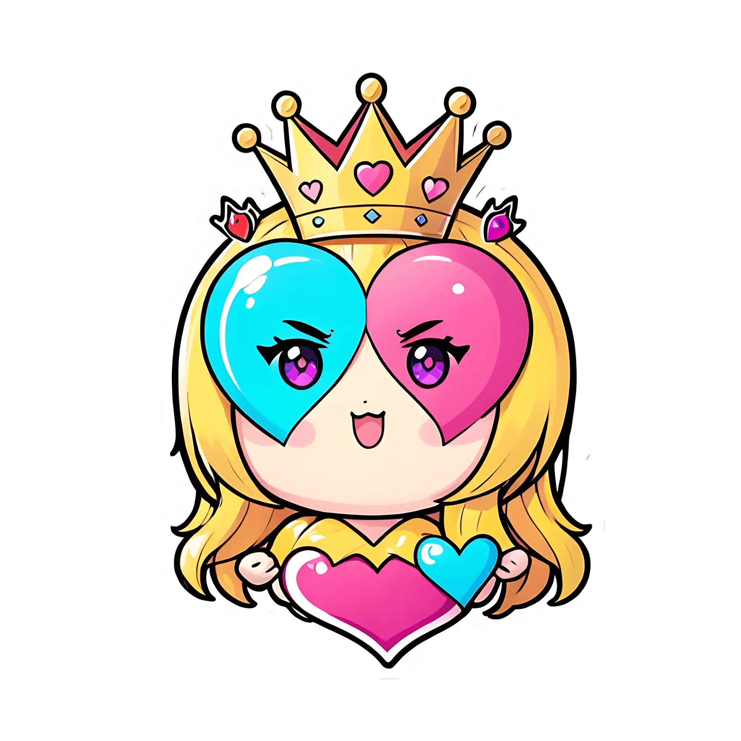 Cute Queen Heart - Sticker - Heat Press Transfer