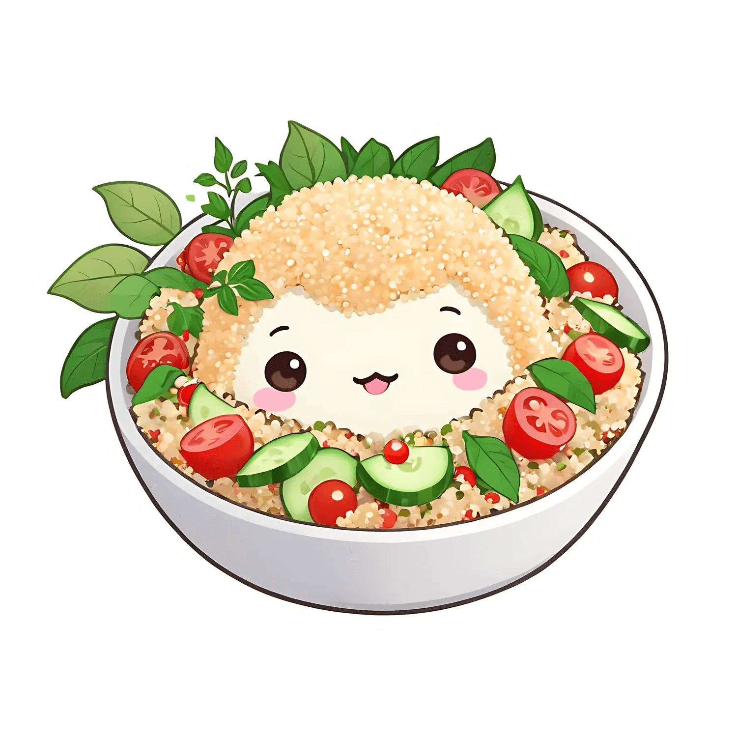 Cute Quinoa Bowl - Sticker - Heat Press Transfer