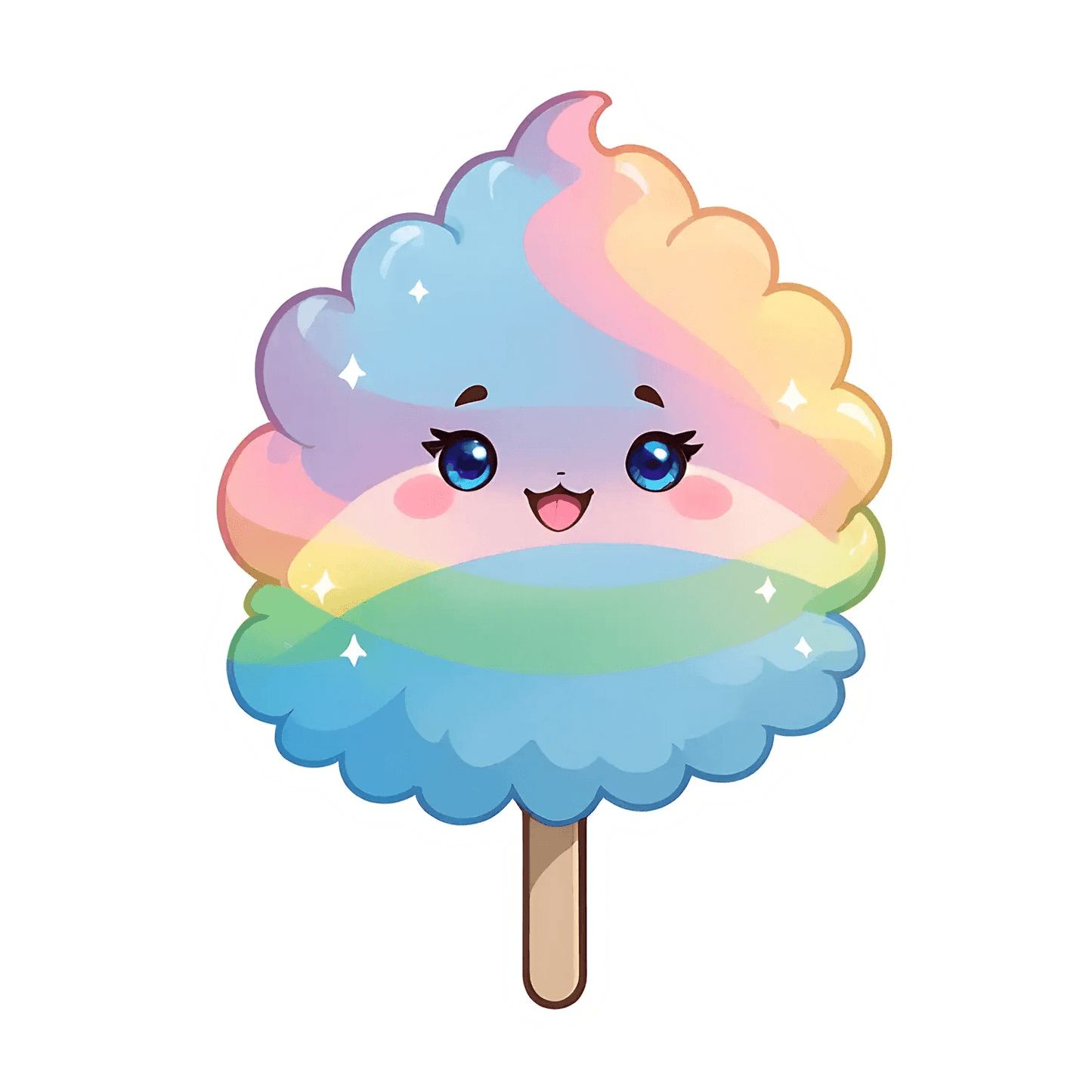 Cute Rainbow Cotton Candy - Sticker - Heat Press Transfer