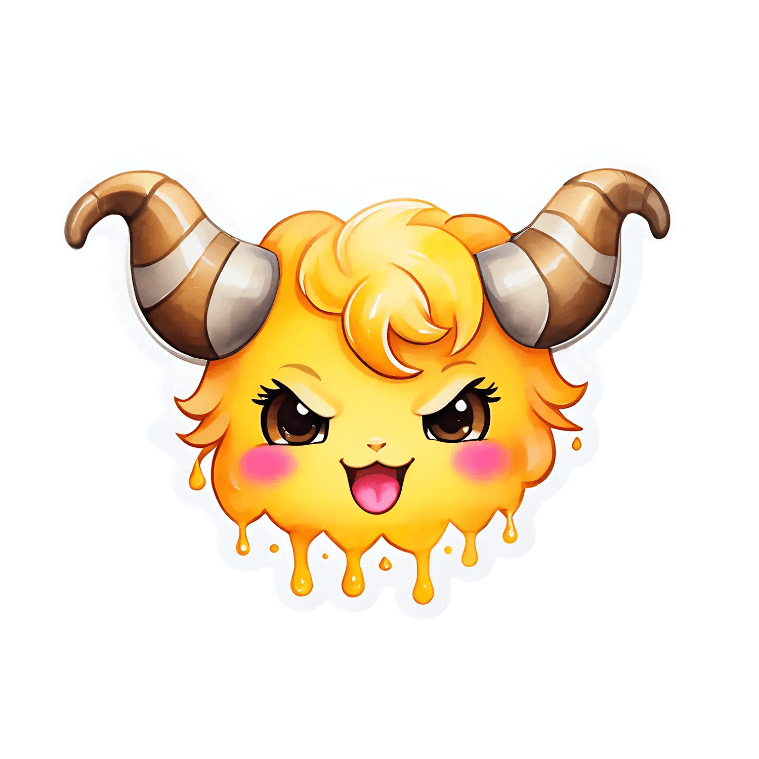 Cute Ram Sticker - Chibi Animal Style - Heat Press Transfer