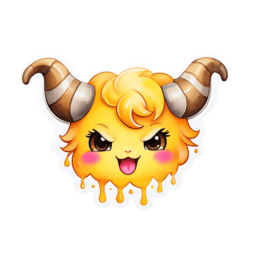 Cute Ram Sticker - Chibi Animal Style - Heat Press Transfer