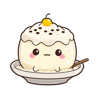 Cute Rice Pudding - UV DTF Sticker - Heat Press Transfer