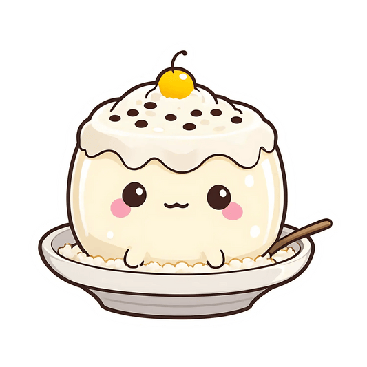 Cute Rice Pudding - UV DTF Sticker - Heat Press Transfer