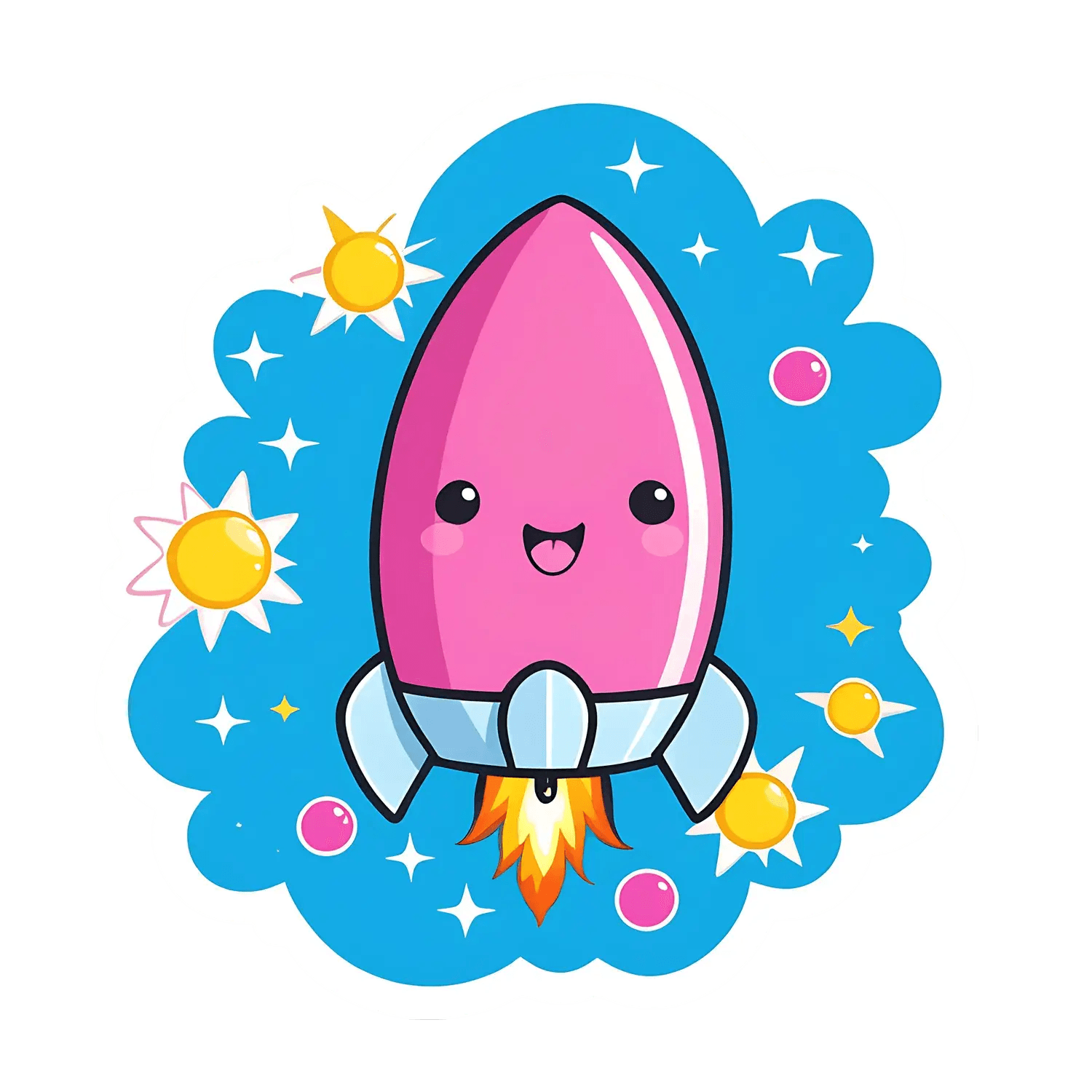 Cute Rocket - Sticker for Playful Decors - Heat Press Transfer