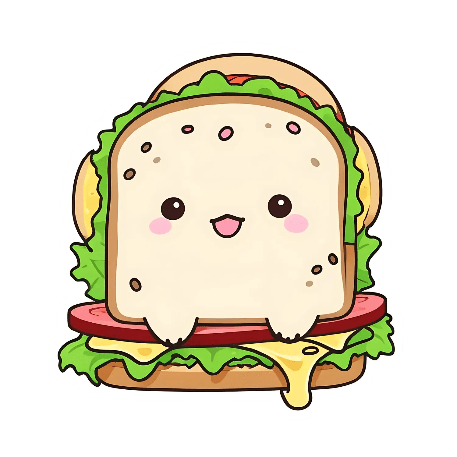 Cute Sandwich - Sticker - Heat Press Transfer