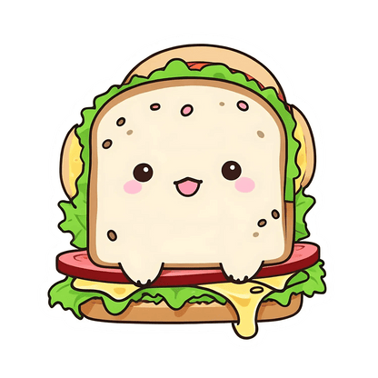 Cute Sandwich - Sticker - Heat Press Transfer