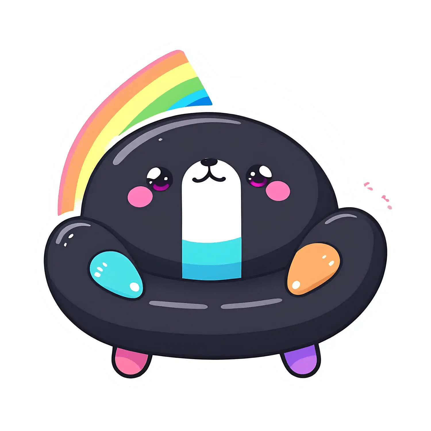 Cute Seal Rainbow - Sticker - Heat Press Transfer
