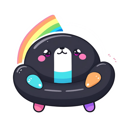 Cute Seal Rainbow - Sticker - Heat Press Transfer