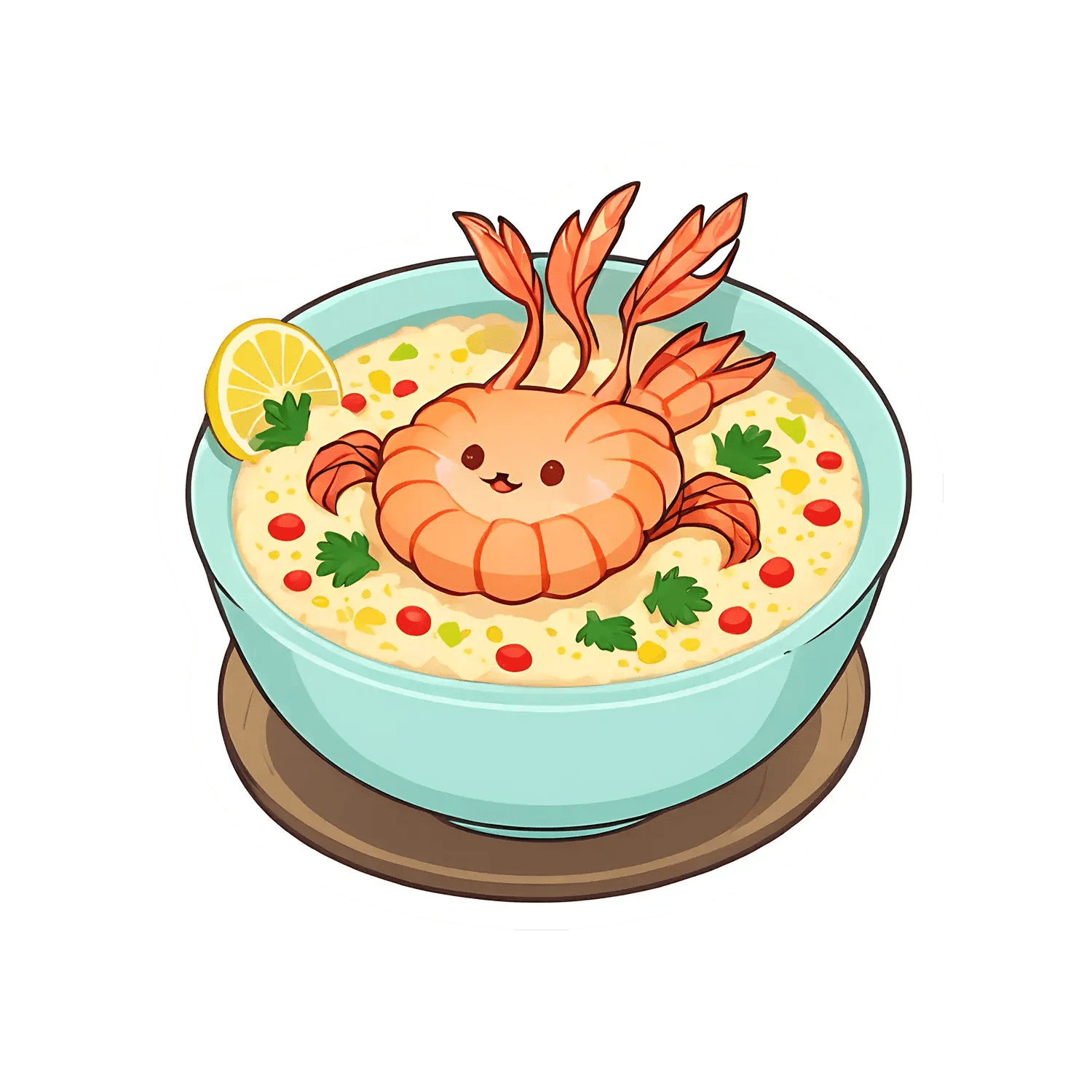 Cute Shrimp Soup - Sticker - Heat Press Transfer