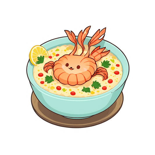 Cute Shrimp Soup - Sticker - Heat Press Transfer