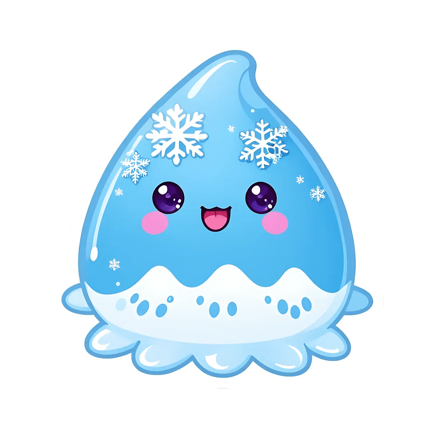 Cute Snowflake Drop - Sticker - Heat Press Transfer