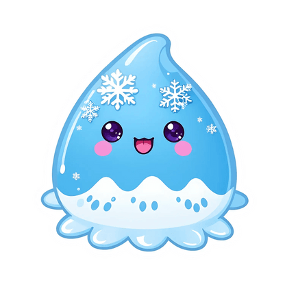Cute Snowflake Drop - Sticker - Heat Press Transfer