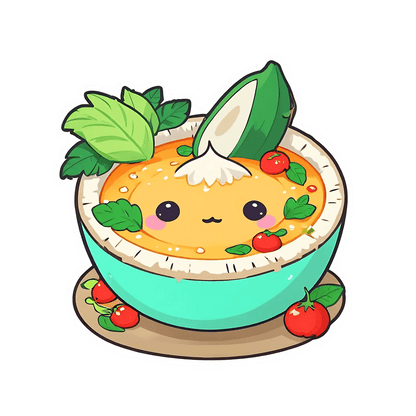 Cute Soup Bowl - Kawaii Sticker - Heat Press Transfer