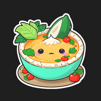 Cute Soup Bowl - Kawaii Sticker - Heat Press Transfer